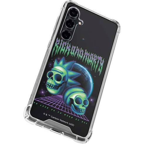 Adult Swim Rick and Morty Neon Skulls Galaxy S23 FE Clear Case
